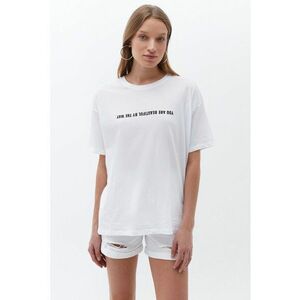 Tricou de bumbac cu decolteu la baza gatului imagine