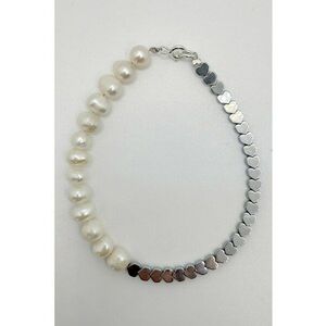 Bratara pentru glezna cu perle si accesorii de argint imagine