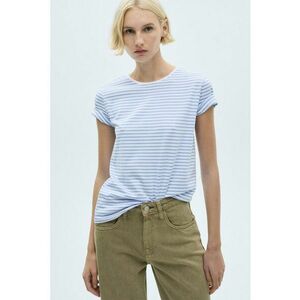 Tricou de bumbac cu model in dungi imagine