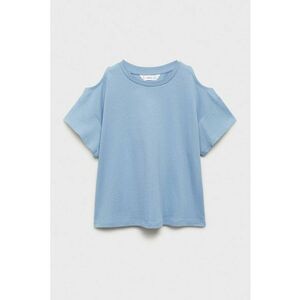 Tricou de bumbac cu decupaj pe umar imagine