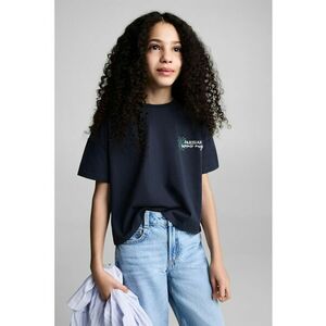 Tricou cu maneci cazute si broderie text imagine