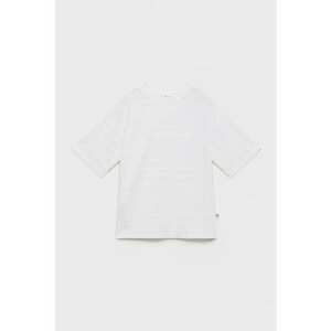 Tricou cu decolteu la baza gatului si aspect texturat imagine