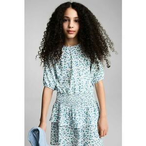 Rochie scurta cu volane si model floral imagine