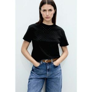Tricou din bumbac cu detalii perforate imagine