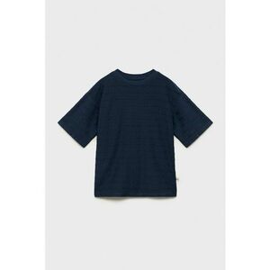 Tricou cu decolteu la baza gatului si aspect texturat imagine