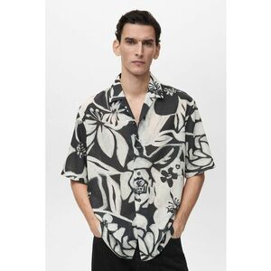 Camasa cu model floral si maneci scurte imagine