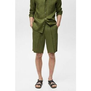 Pantaloni scurti din in cu buzunare laterale imagine