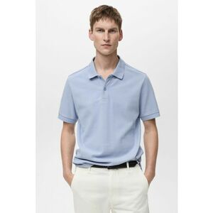 Tricou polo din bumbac cu fenta cu nasturi imagine
