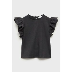 Tricou din bumbac cu maneci din dantela sangallo imagine