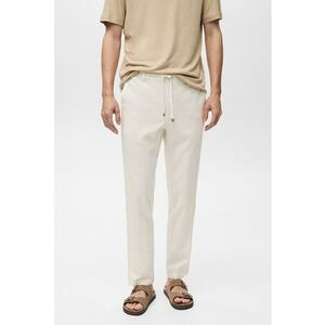 Pantaloni din amestec de in cu snur de ajustare in talie imagine