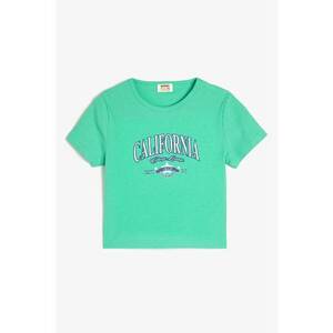 Tricou de bumbac cu imprimeu text imagine