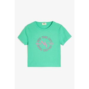 Tricou de bumbac cu imprimeu text imagine