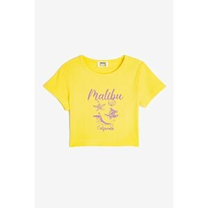 Tricou crop cu imprimeu grafic imagine
