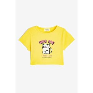 Tricou crop cu imprimeu grafic imagine
