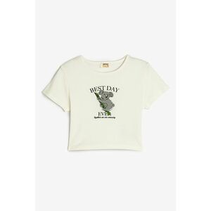 Tricou striat cu imprimeu grafic frontal imagine