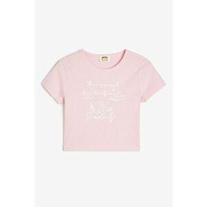 Tricou striat cu imprimeu text imagine