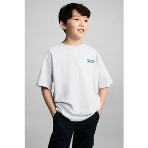 Tricou cu decolteu la baza gatului si imprimeu grafic imagine