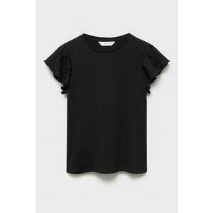 Tricou din bumbac cu maneci cu volane imagine
