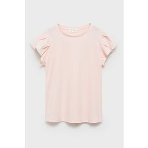 Tricou din bumbac cu maneci cu volane imagine