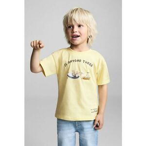 Tricou cu decolteu la baza gatului si imprimeu grafic frontal imagine
