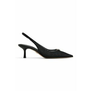Pantofi din material textil cu toc clasic Alba imagine
