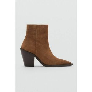 Botine din piele intoarsa cu toc imagine