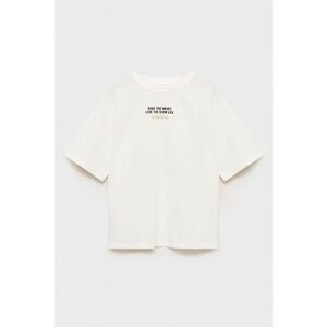 Tricou cu decolteu la baza gatului si imprimeu pe partea din spate imagine