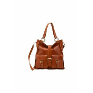 Geanta shopper de piele cu catarame imagine