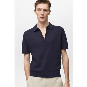 Tricou tricotat polo cu fermoar imagine