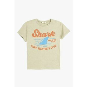 Tricou din bumbac cu decolteu la baza gatului imagine