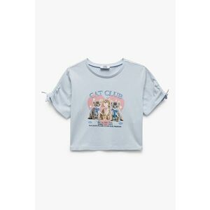 Tricou crop cu imprimeu imagine