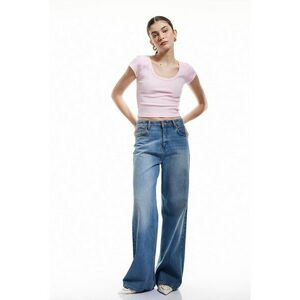 Tricou crop cu decolteu rotund imagine