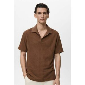 Tricou cu aspect perforat si decolteu in V imagine