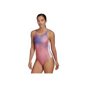 Costum de baie sport - dintr-o singura piesa - roz - material elastic - pentru inot/plaja - imagine