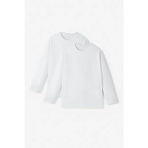 Set de bluze cu decolteu la baza gatului si model uni - 2 piese imagine