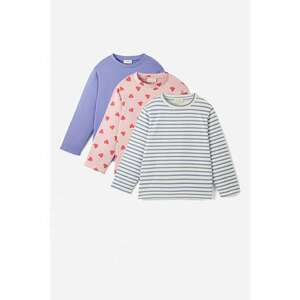 Set de bluze cu decolteu la baza gatului si imprimeu - 3 piese imagine