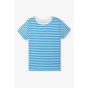Tricou cu decolteu la baza gatului si model in dungi imagine