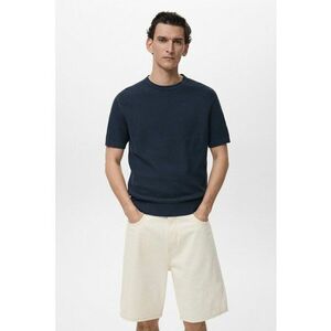 Tricou din bumbac cu decolteu la baza gatului imagine