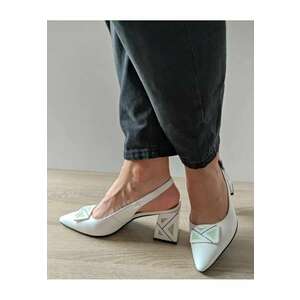 Sandale Elegante Dama Zp158Ts 13-N Albe Cu Vernil - Alb - imagine