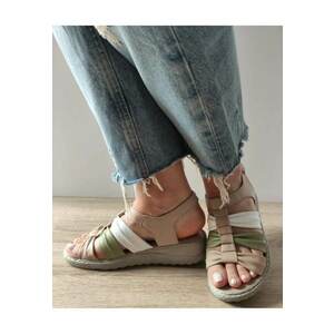 Sandale Casual Dama 17-1010 Bej + Color - Bej - imagine