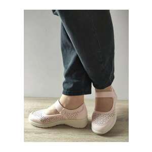 Pantofi Casual Perforati Dama 860022C C5-N Roz Nude - Roz - imagine