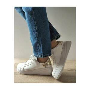Pantofi Sport Dama W2303-80 Albi Cu Auriu - Alb - imagine