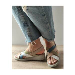 Sandale Casual Dama 17-1013 Bej + Color - Bej - imagine