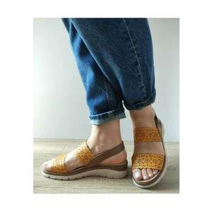 Sandale Casual Dama 12514Gt Mostar 08-N Galbene + Maro - Galben - imagine