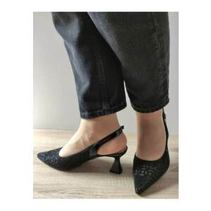 Sandale Elegante Dama 360001 01-I Negre Velur - Negru - imagine
