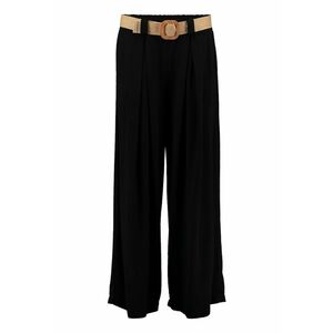 Pantaloni evazati cu model uni si talie medie imagine
