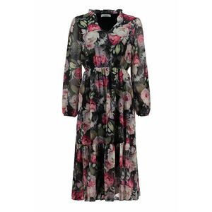 Rochie midi cu croiala in A si model floral imagine