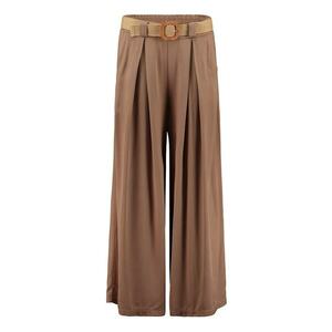 Pantaloni evazati cu model uni si talie medie imagine