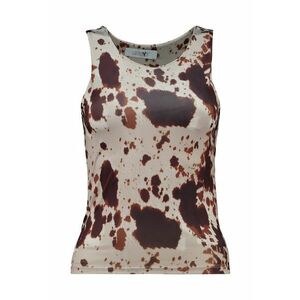 Top cu decolteu rotund si model tie-dye imagine
