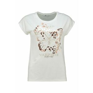 Tricou cu decolteu rotund si detalii cu aspect metalic imagine